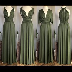 Olive Green Convertible Dress